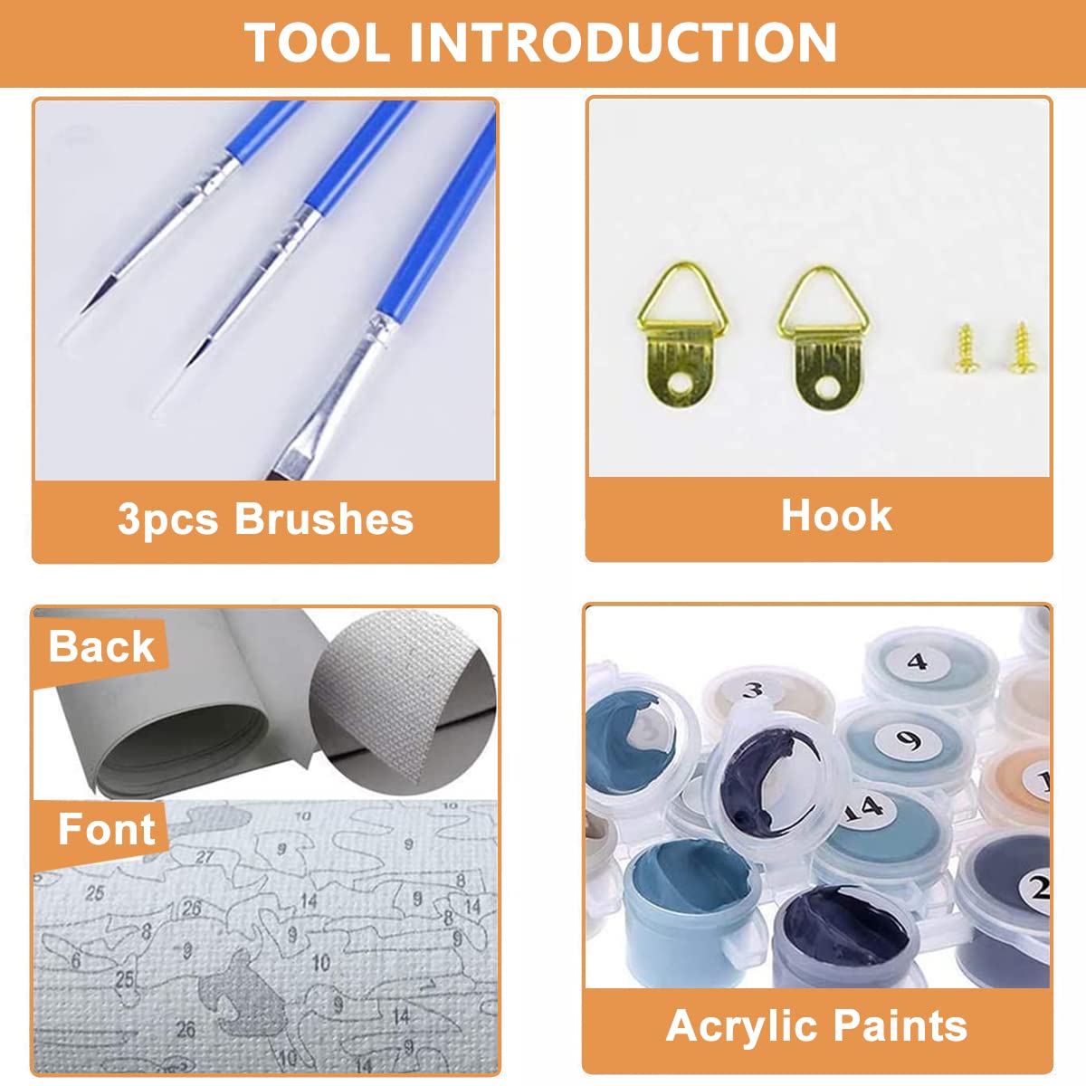 HASTHIP Diy Oil Painting Paint By Numbers, Diy Art Painting Wall Hanging Diy Canvas Painting With 3 Coloring Pens, Pigment, Installation Accessories, Diy Decoration Wall Hangs, 40 * 50Cm, Multicolor HASTHIP Diy Oil Painting Paint By Numbers, Diy Art Painting Wall Hanging Diy Canvas Painting With 3 Coloring Pens, Pigment, Installation Accessories, Diy Decoration Wall Hangs, 40 * 50Cm, Multicolor